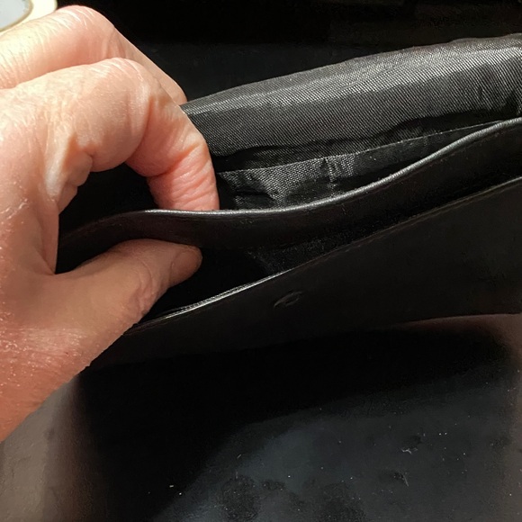 Vintage Black soft Leather wallet checkbook pouch Bag - Picture 9 of 16